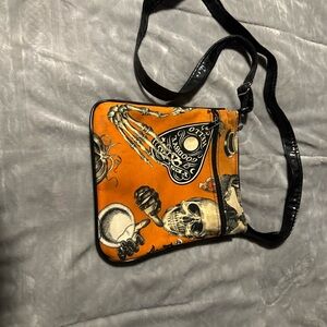 Orange Skull Crossbody Bag